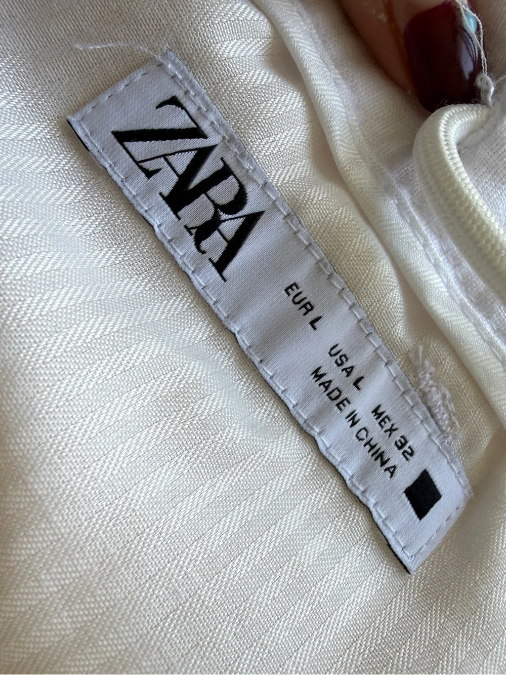 Zara Men's White Linen Pants